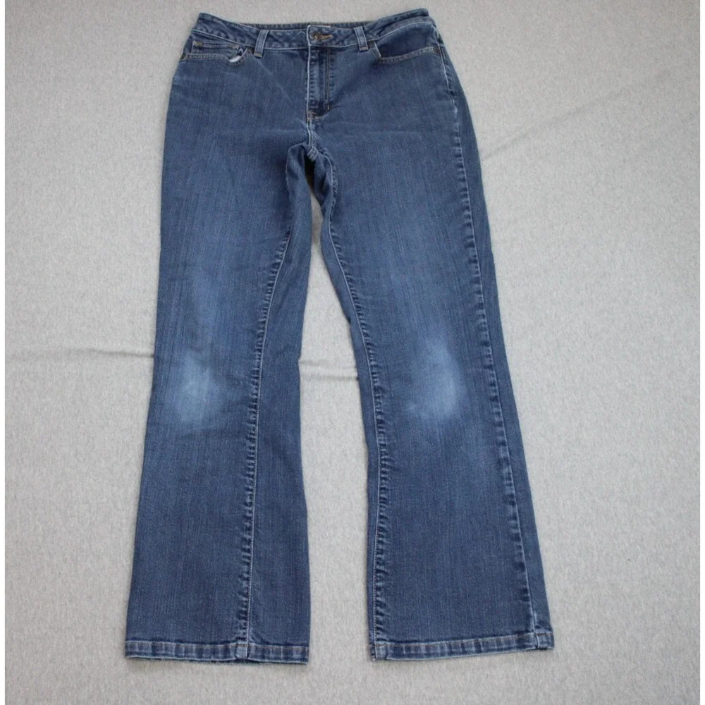 LL Bean Jeans Womens Size 10 Blue Cotton Blend Stretch Classic Fit Bootcut